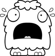 Scared Cartoon Fluffy Monster N2