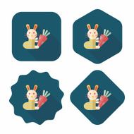 Rabbit with carrot flat icon long shadow eps 10 N15