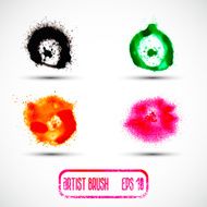 Vector set of different grunge brush strokes N2
