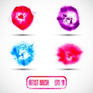 Vector set of different grunge brush strokes N4