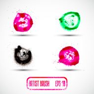 Vector set of different grunge brush strokes N5