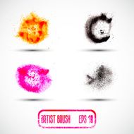 Vector set of different grunge brush strokes N6
