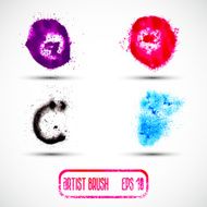 Vector set of different grunge brush strokes N7
