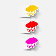 realistic design element cloud rain N10