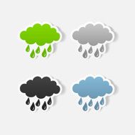 realistic design element cloud rain N11