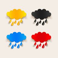 realistic design element cloud rain N12