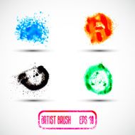 Vector set of different grunge brush strokes N10
