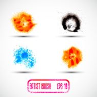 Vector set of different grunge brush strokes N12