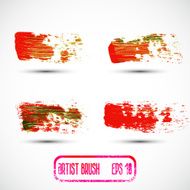 Vector set of different grunge brush strokes N13