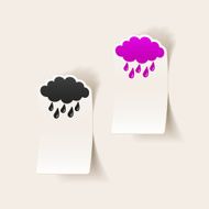realistic design element cloud rain N13