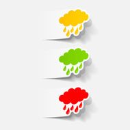 realistic design element cloud rain N14