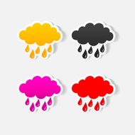 realistic design element cloud rain N15