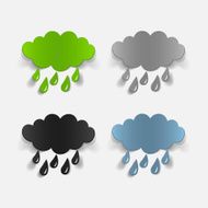 realistic design element cloud rain N16