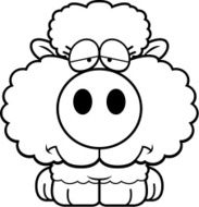 Cartoon Sad Lamb