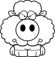 Cartoon Lamb Angry N2