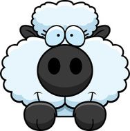 Cartoon Lamb Peeking
