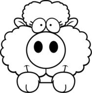 Cartoon Lamb Peeking N2