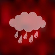 cloud rain icon on blurred background N2