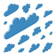 Cloud shapes collection 3d vector illustration Abstract design