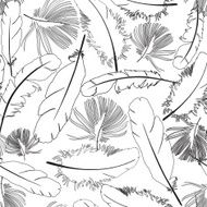 Feathers tiled ornamental wallpaper