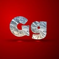 vector set of aluminum or silver foil letters Letter G