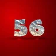 vector set of aluminum or silver foil numbers 5 6