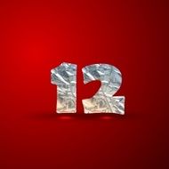 vector set of aluminum or silver foil numbers 1 2