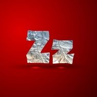 vector set of aluminum or silver foil letters Letter Z