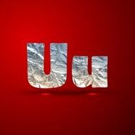 vector set of aluminum or silver foil letters Letter U