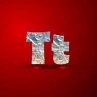 vector set of aluminum or silver foil letters Letter T