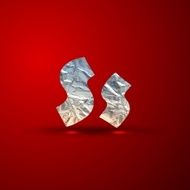 vector set of aluminum or silver foil letters Letter S
