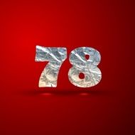 vector set of aluminum or silver foil numbers 7 8
