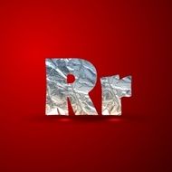 vector set of aluminum or silver foil letters Letter R