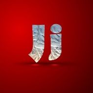 vector set of aluminum or silver foil letters Letter J