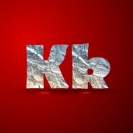 vector set of aluminum or silver foil letters Letter K