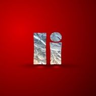 vector set of aluminum or silver foil letters Letter I
