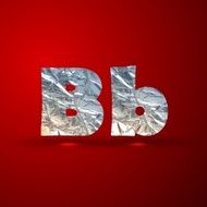 vector set of aluminum or silver foil letters Letter B