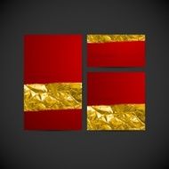 set of vector visual corporate identity with golden wrinkled foi N2