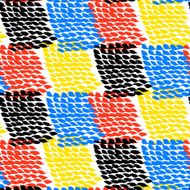 Hand painted color blocked vector pattern N2