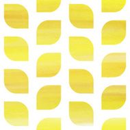 Yellow watercolor abstract seamless texture with leaves