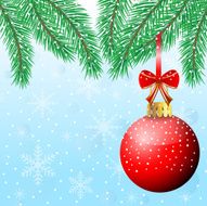 festive christmas background with ball