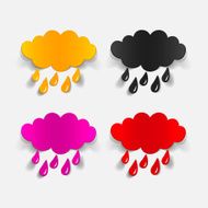 realistic design element cloud rain N20