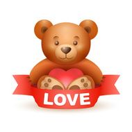 Toy teddy bear with a message of love N2