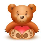Cute teddy bear with a loving heart N2