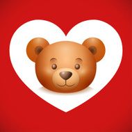Heart with a head of teddy bear N2