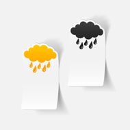 realistic design element cloud rain N21