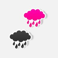 realistic design element cloud rain N23