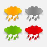 realistic design element cloud rain N24
