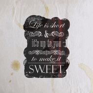 Quote typographical label on old vintage wrinkled paper texture vector N2