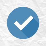 Check Mark Icon on Crumpled Paper Texture